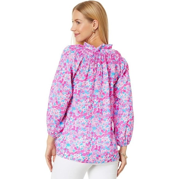 Lilly Pulitzer Lourdes 3/4 Sleeve Cotton in Pink Baby Bloomer Size XL - Picture 3 of 12